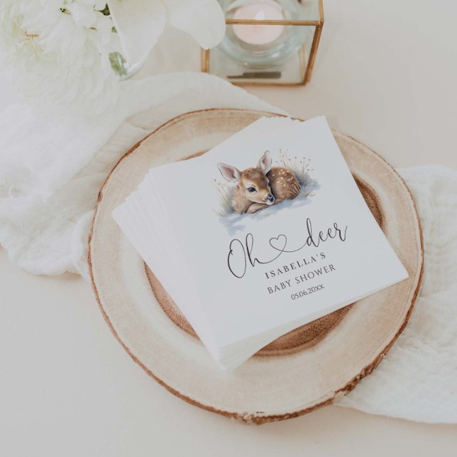 Oh Deer Winter Woodland Baby Dusche Serviette (Von Creator hochgeladen)
