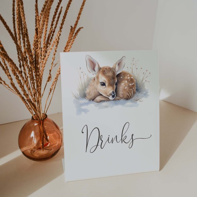 Oh Deer Winter Woodland Baby Duschgetränke Sockelschild (Von Creator hochgeladen)