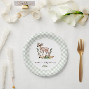 Oh Deer Woodland Baby Deer Baby Shower Pappteller