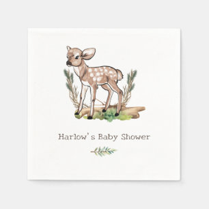 Oh Deer Woodland Baby Deer Baby Shower Serviette