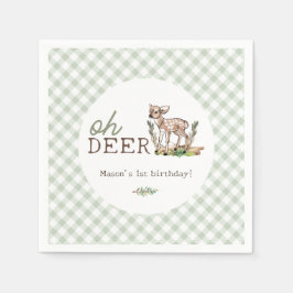 Oh Deer Woodland Baby Deer Birthday Serviette