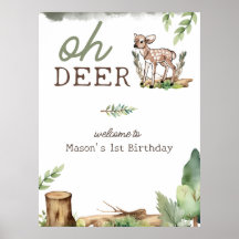 Oh Deer Woodland Baby Deh Geburtstag Begrüßungszei