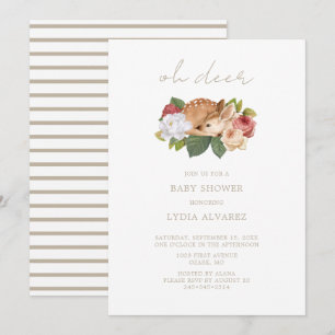 Oh Deer Woodland Baby Dusche   Einladung