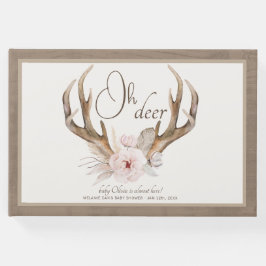 Oh Deer Woodland Baby Shower Guest Book - Boho Wat Gästebuch