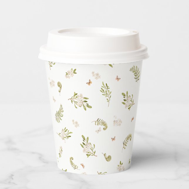 Oh Deer Woodland Floral Brautparty Pappbecher (Vorderseite)
