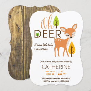 Oh Deer Woodland Forest Baby Dusche Einladung