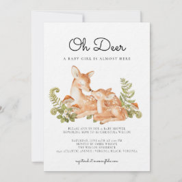 Oh Deer Woodland Forest Baby Shower  Einladung