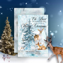 Oh Deer Woodland Tiere Winter Frohe Weihnachten