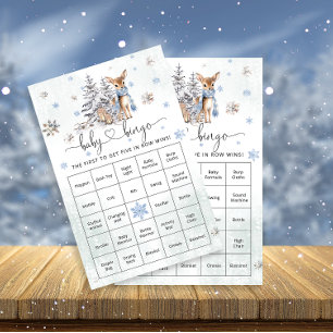 Oh Deer Woodland Winter Baby Dusche Bingo Spiel