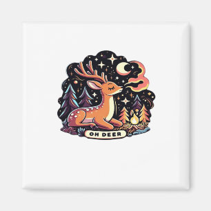 Oh Deer Zeitgenössischer Grafikstil Magnet