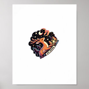 Oh Deer Zeitgenössischer Grafikstil  Poster