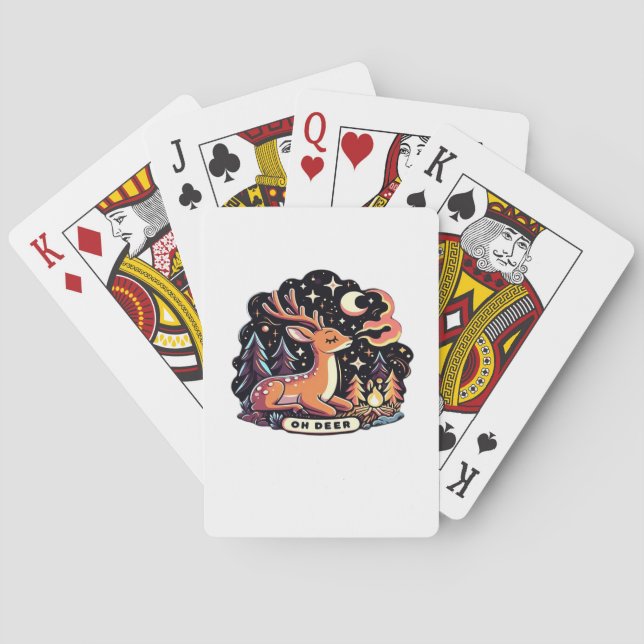 Oh Deer Zeitgenössischer Grafikstil  Spielkarten (Rückseite)
