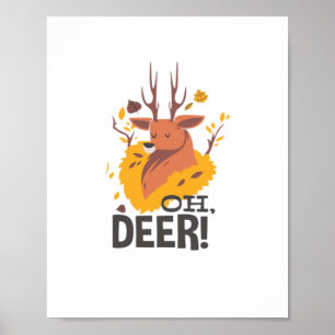 Oh Deer Zeitgenössischer Minimalistischer Look Poster