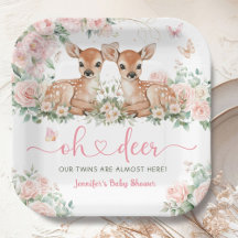Oh Deer Zwillingsmädchen Baby Shower Pink
