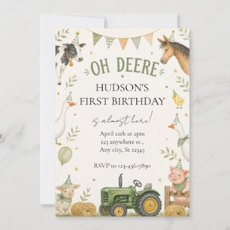 Oh Deere Farm Geburtstagseinladung Einladung