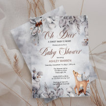 Oh Deh Rustic Winter Floral Baby Dusche