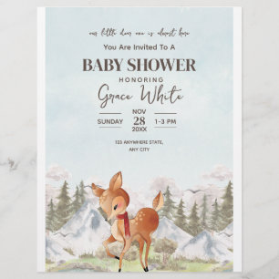 Oh Dei winter Baby Dusche Woodland Babydusche Flyer