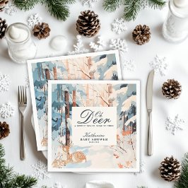 Oh Dei Winter Woodland Snowy Forest Babydusche Serviette