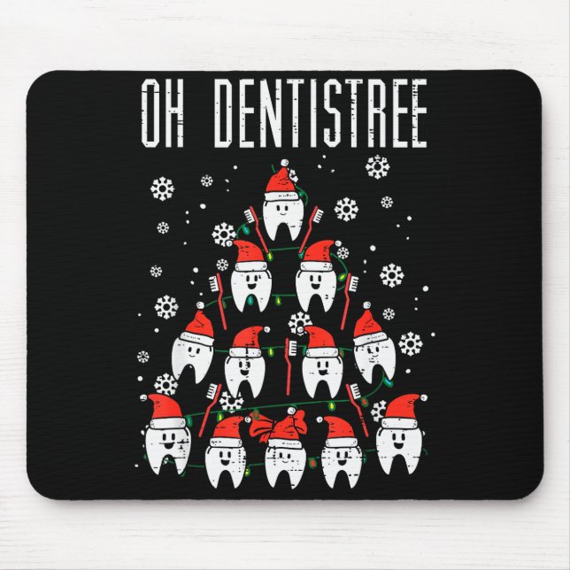 Oh Dentistree Christmas Tree Teeth Dentistry Denta Mousepad (Vorne)