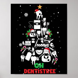 Oh Dentistree Dentist Zahnzähne Weihnachtsbaum Poster