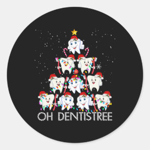 Oh Dentistree Fun Weihnachten Zahnarzt ist Zahnarz Runder Aufkleber
