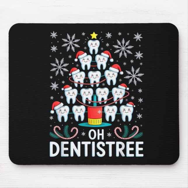 Oh Dentistree - Funny Christmas Tree Dental Hygien Mousepad (Vorne)
