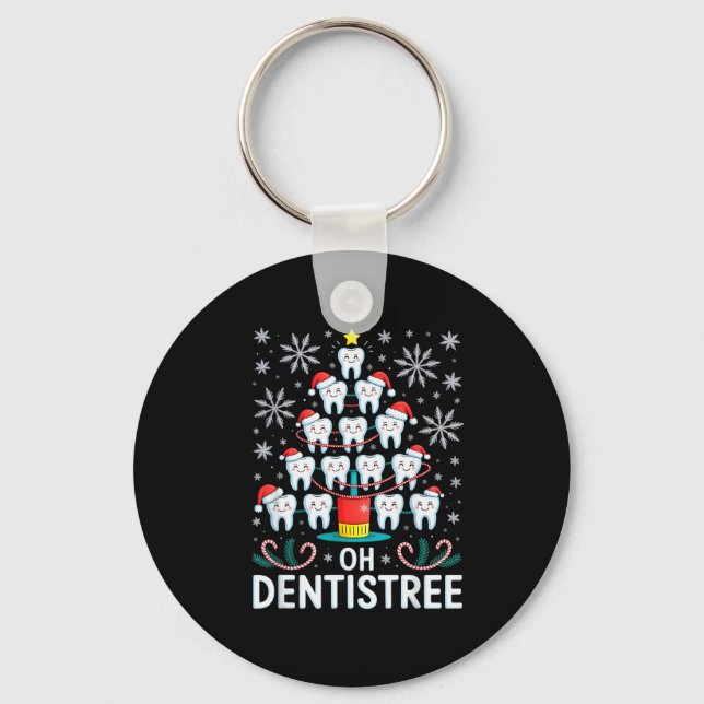 Oh Dentistree - Funny Christmas Tree Dental Hygien Schlüsselanhänger (Vorderseite)