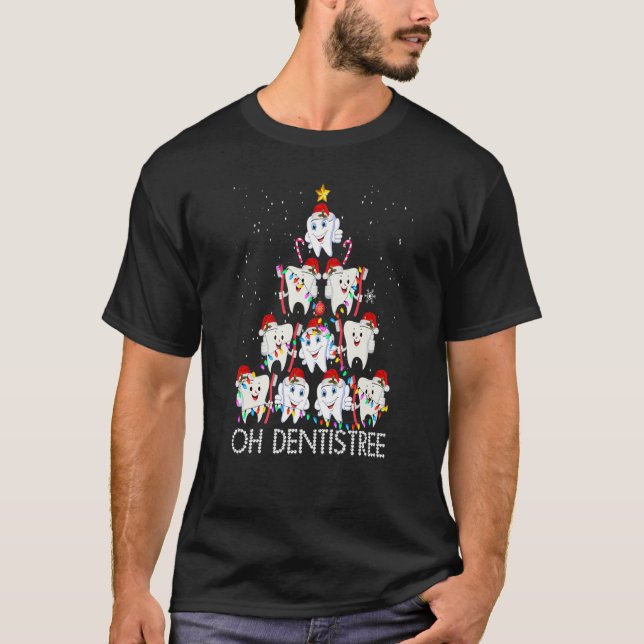 Oh Dentistree Funny Xmas Weihnachtszahnärztin Dent T-Shirt (Vorderseite)