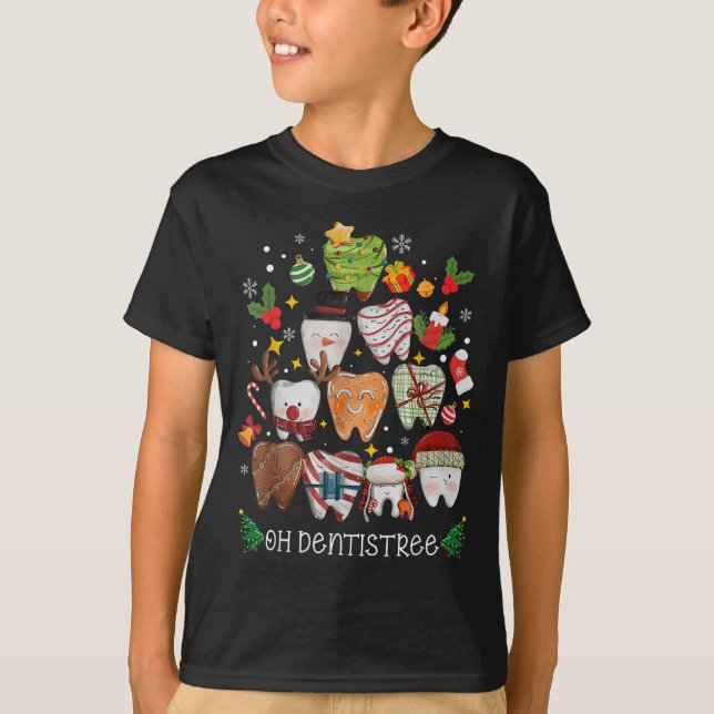Oh Dentistree Merry Christmas Dental Funny Teeth T T-Shirt (Vorderseite)