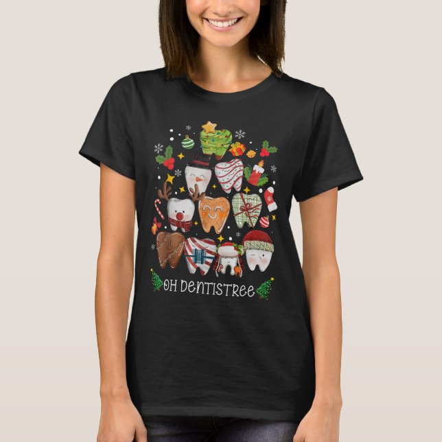Oh Dentistree Merry Christmas Dental Funny Teeth T T-Shirt (Vorderseite)
