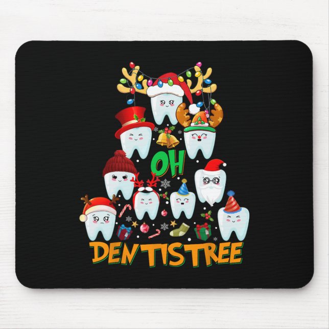 Oh Dentistree Spaß Weihnachtsbaum Zahnhygiene Xm Mousepad (Vorne)
