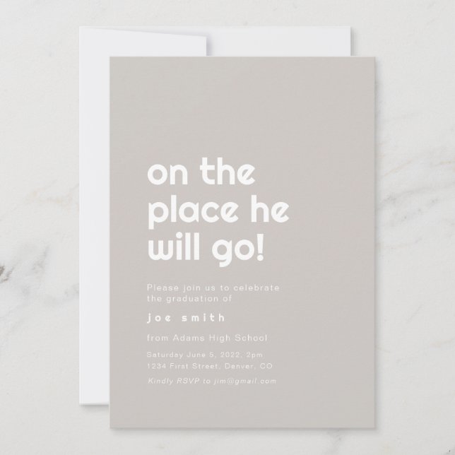 Oh, die Orte, an denen er eine große Party Einladu Einladung (Vorderseite)