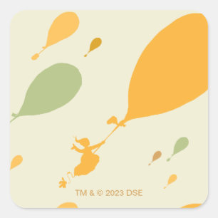 Oh, die Orte, an die du gehen wirst! Balloon Kontu Quadratischer Aufkleber