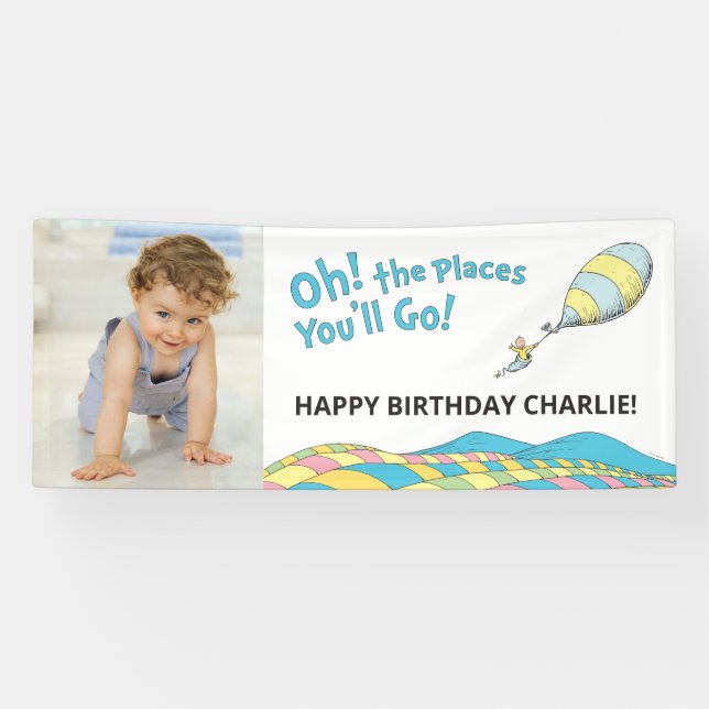 Oh! Die Orte, an die du gehen wirst! Boy Birthday Banner (Horizontal)