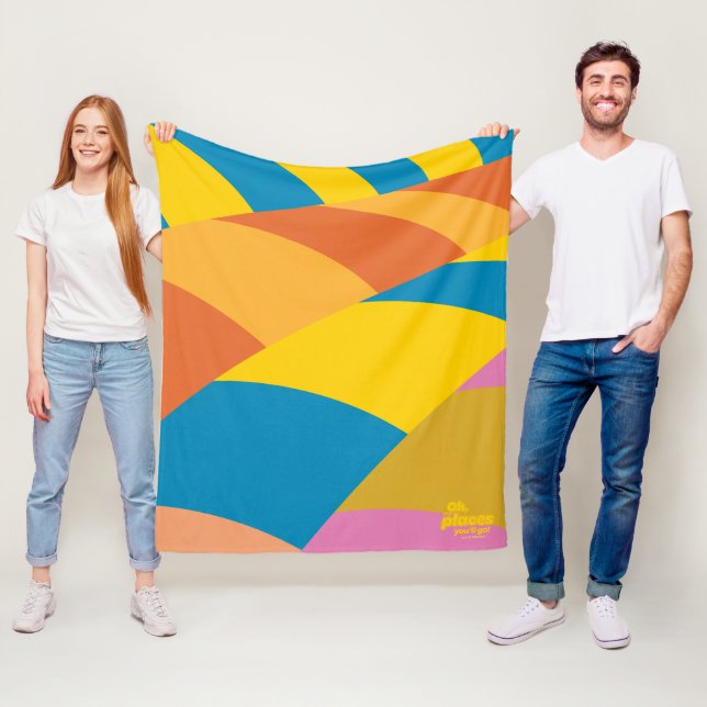 Oh, die Orte, an die du gehen wirst! Farbenfrohe B Fleecedecke (Beispiel)