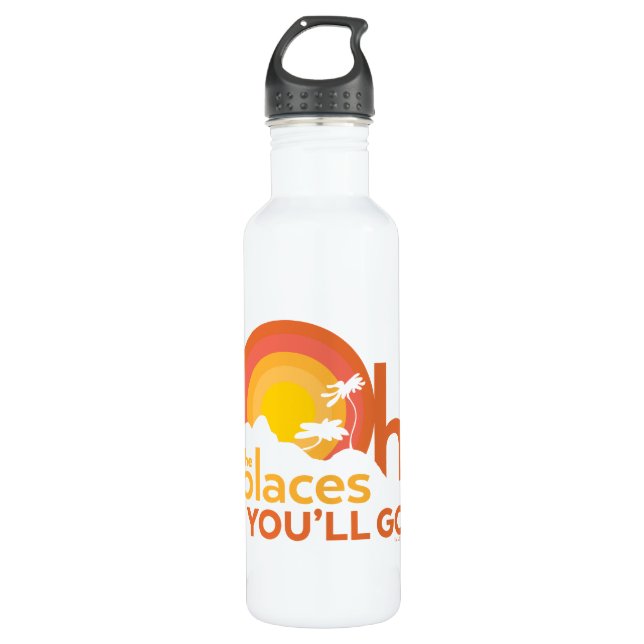 Oh, die Orte, an die du gehen wirst! Landschaftsty Edelstahlflasche (Vorderseite)