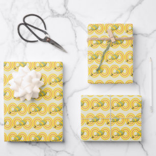 Oh, die Orte, an die du gehen wirst   Orange Patte Geschenkpapier Set
