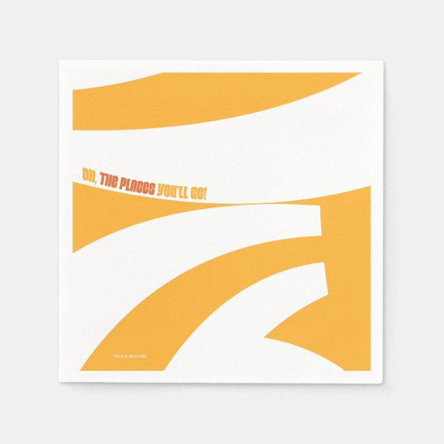 Oh, die Orte, an die du gehen wirst! Orange Wirbel Serviette (Vorderseite)