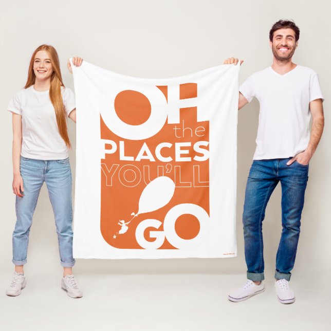 Oh, die Orte, an die du gehen wirst! Orangefarbene Fleecedecke (Beispiel)
