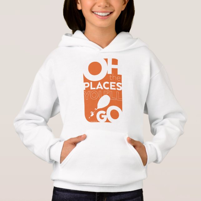 Oh, die Orte, an die du gehen wirst! Orangefarbene Hoodie (Vorderseite)