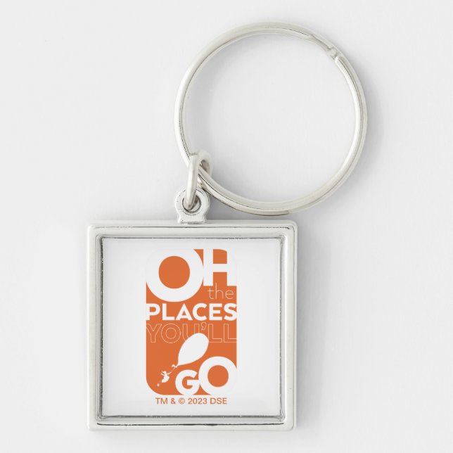 Oh, die Orte, an die du gehen wirst! Orangefarbene Schlüsselanhänger (Vorne)