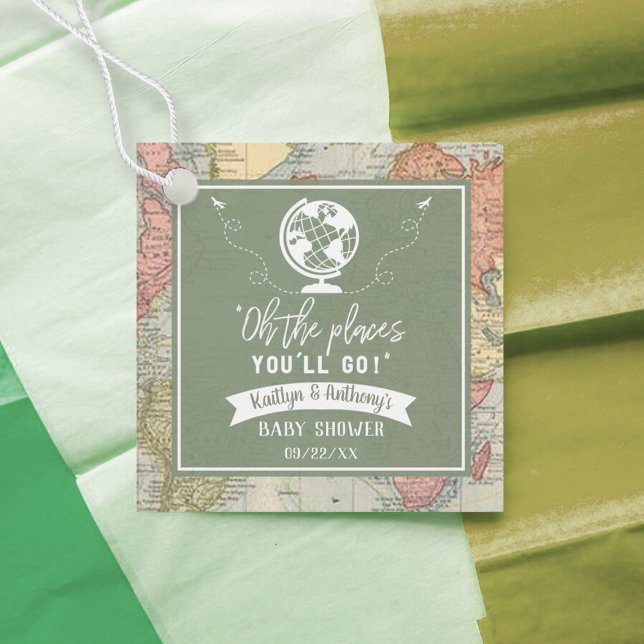 "Oh, die Orte, an die du gehen wirst!" Reisekarte  Geschenkanhänger (Von Creator hochgeladen)