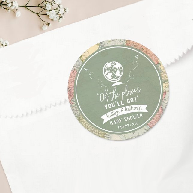 "Oh, die Orte, an die du gehen wirst!" Reisekarte  Runder Aufkleber (Von Creator hochgeladen)