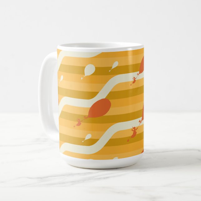 Oh, die Orte, an die du gehen wirst! Retro Balloon Kaffeetasse (Vorderseite Links)