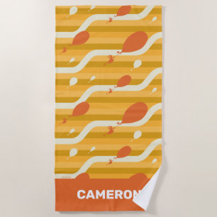 Oh, die Orte, an die du gehen wirst! Retro Balloon Strandtuch