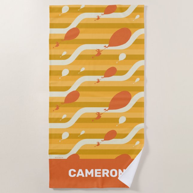 Oh, die Orte, an die du gehen wirst! Retro Balloon Strandtuch (Vorderseite)