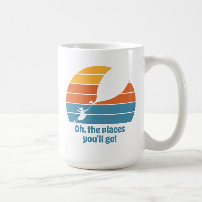 Oh, die Orte, an die du gehen wirst! Retro Sunset Kaffeetasse (Rechts)