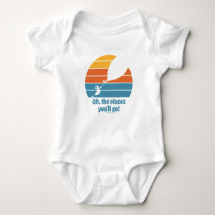 Oh, die Orte, an die du gehst! Retro-Sonnenunterga Baby Strampler