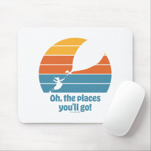 Oh, die Orte, an die du gehst! Retro-Sonnenunterga Mousepad