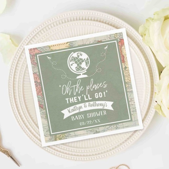 "Oh, die Orte, an die sie gehen werden!" Reisekart Serviette (Von Creator hochgeladen)